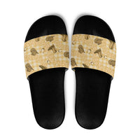 Yellow Palaka Hawaii Cowboy Slide Sandals Puakenikeni Lei Paniolo Papale Seamless Vibes LT14 Yellow - Polynesian Pride