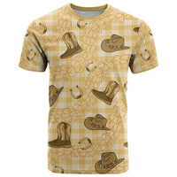 Yellow Palaka Hawaii Cowboy T Shirt Puakenikeni Lei Paniolo Papale Seamless Vibes LT14 Yellow - Polynesian Pride