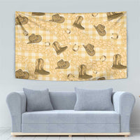 Yellow Palaka Hawaii Cowboy Tapestry Puakenikeni Lei Paniolo Papale Seamless Vibes LT14 - Polynesian Pride