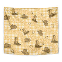 Yellow Palaka Hawaii Cowboy Tapestry Puakenikeni Lei Paniolo Papale Seamless Vibes LT14 - Polynesian Pride