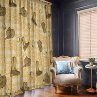 Yellow Palaka Hawaii Cowboy Window Curtain Puakenikeni Lei Paniolo Papale Seamless Vibes LT14 - Polynesian Pride