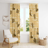 Yellow Palaka Hawaii Cowboy Window Curtain Puakenikeni Lei Paniolo Papale Seamless Vibes LT14 - Polynesian Pride