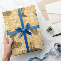 Yellow Palaka Hawaii Cowboy Wrapping Paper Puakenikeni Lei Paniolo Papale Seamless Vibes LT14 - Polynesian Pride