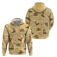 Yellow Palaka Hawaii Cowboy Zip Hoodie Puakenikeni Lei Paniolo Papale Seamless Vibes LT14 - Polynesian Pride