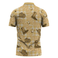 Yellow Palaka Hawaii Cowboy Zipper Polo Shirt Puakenikeni Lei Paniolo Papale Seamless Vibes LT14 - Polynesian Pride