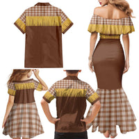 Aloha Hawaii Cowboy Custome Family Matching Mermaid Dress and Hawaiian Shirt Puakenikeni Lei Palaka Tassel Style LT14 - Polynesian Pride