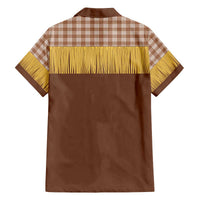 Aloha Hawaii Cowboy Custome Family Matching Off The Shoulder Long Sleeve Dress and Hawaiian Shirt Puakenikeni Lei Palaka Tassel Style LT14 - Polynesian Pride