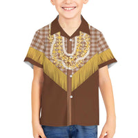 Aloha Hawaii Cowboy Custome Hawaiian Shirt Puakenikeni Lei Palaka Tassel Style LT14 - Polynesian Pride