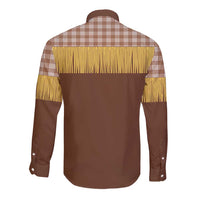 Aloha Hawaii Cowboy Custome Long Sleeve Button Shirt Puakenikeni Lei Palaka Tassel Style - Polynesian Pride