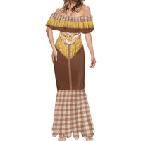 Aloha Hawaii Cowboy Custome Mermaid Dress Puakenikeni Lei Palaka Tassel Style LT14 - Polynesian Pride