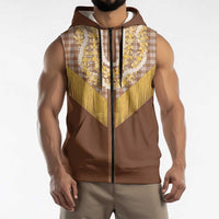 Aloha Hawaii Cowboy Custome Sleeveless Zip Hoodie Puakenikeni Lei Palaka Tassel Style LT14 - Polynesian Pride