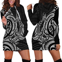 New Zealand Hammerhead Shark Hoodie Dress Maori Haehae Mangopare Black LT14 - Polynesian Pride