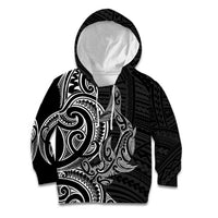 New Zealand Hammerhead Shark Kid Hoodie Maori Haehae Mangopare Black LT14 Hoodie Black - Polynesian Pride