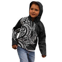 New Zealand Hammerhead Shark Kid Hoodie Maori Haehae Mangopare Black LT14 - Polynesian Pride