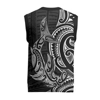 New Zealand Hammerhead Shark Christmas Knitted V-Neck Vest Maori Haehae Mangopare Black LT14 - Polynesian Pride
