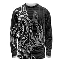 New Zealand Hammerhead Shark Long Sleeve Shirt Maori Haehae Mangopare Black LT14 Unisex Black - Polynesian Pride