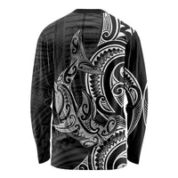 New Zealand Hammerhead Shark Long Sleeve Shirt Maori Haehae Mangopare Black LT14 - Polynesian Pride
