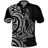 New Zealand Hammerhead Shark Polo Shirt Maori Haehae Mangopare Black LT14 Black - Polynesian Pride