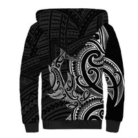 New Zealand Hammerhead Shark Sherpa Hoodie Maori Haehae Mangopare Black LT14 - Polynesian Pride