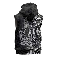 New Zealand Hammerhead Shark Sleeveless Hoodie Maori Haehae Mangopare Black LT14 - Polynesian Pride