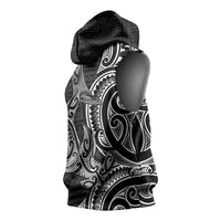 New Zealand Hammerhead Shark Sleeveless Hoodie Maori Haehae Mangopare Black LT14 - Polynesian Pride