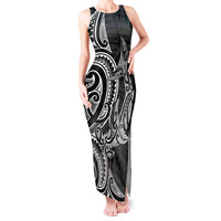 New Zealand Hammerhead Shark Tank Maxi Dress Maori Haehae Mangopare Black LT14 Women Black - Polynesian Pride