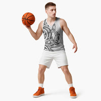 New Zealand Hammerhead Shark Basketball Jersey Maori Haehae Mangopare White LT14 - Polynesian Pride