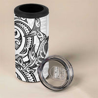 New Zealand Hammerhead Shark 4 in 1 Can Cooler Tumbler Maori Haehae Mangopare White LT14 - Polynesian Pride