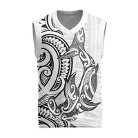 New Zealand Hammerhead Shark Christmas Knitted V-Neck Vest Maori Haehae Mangopare White LT14 White - Polynesian Pride