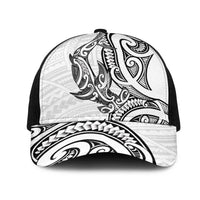New Zealand Hammerhead Shark Mesh Trucker Cap Maori Haehae Mangopare White - Polynesian Pride