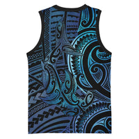 New Zealand Hammerhead Shark Basketball Jersey Maori Haehae Mangopare Galaxy LT14 - Polynesian Pride