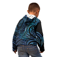 New Zealand Hammerhead Shark Kid Hoodie Maori Haehae Mangopare Galaxy - Polynesian Pride