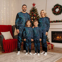 New Zealand Hammerhead Shark Christmas Pajama Set Maori Haehae Mangopare Galaxy - Polynesian Pride