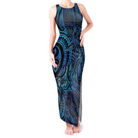 New Zealand Hammerhead Shark Tank Maxi Dress Maori Haehae Mangopare Galaxy LT14 Women Blue - Polynesian Pride