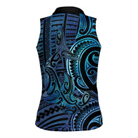 New Zealand Hammerhead Shark Women Sleeveless Polo Shirt Maori Haehae Mangopare Galaxy LT14 - Polynesian Pride