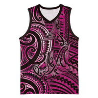 New Zealand Hammerhead Shark Basketball Jersey Maori Haehae Mangopare Pink LT14 Unisex Pink - Polynesian Pride