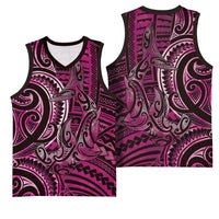 New Zealand Hammerhead Shark Basketball Jersey Maori Haehae Mangopare Pink LT14 - Polynesian Pride