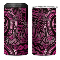 New Zealand Hammerhead Shark 4 in 1 Can Cooler Tumbler Maori Haehae Mangopare Pink LT14 One Size: 16 oz Pink - Polynesian Pride