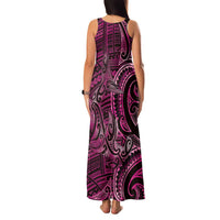 New Zealand Hammerhead Shark Family Matching Tank Maxi Dress and Hawaiian Shirt Maori Haehae Mangopare Pink LT14 - Polynesian Pride