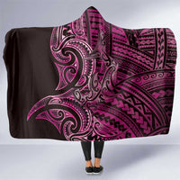 New Zealand Hammerhead Shark Hooded Blanket Maori Haehae Mangopare Pink LT14 One Size Pink - Polynesian Pride