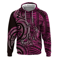 New Zealand Hammerhead Shark Hoodie Maori Haehae Mangopare Pink - Polynesian Pride