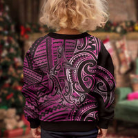 New Zealand Hammerhead Shark Kid Ugly Christmas Sweater Maori Haehae Mangopare Pink LT14 - Polynesian Pride