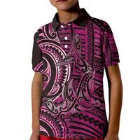New Zealand Hammerhead Shark Kid Polo Shirt Maori Haehae Mangopare Pink LT14 Kid Pink - Polynesian Pride