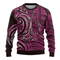 New Zealand Hammerhead Shark Ugly Christmas Sweater Maori Haehae Mangopare Pink LT14 - Polynesian Pride