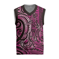 New Zealand Hammerhead Shark Christmas Knitted V-Neck Vest Maori Haehae Mangopare Pink LT14 Pink - Polynesian Pride