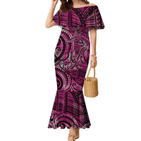 New Zealand Hammerhead Shark Mermaid Dress Maori Haehae Mangopare Pink LT14 Women Pink - Polynesian Pride