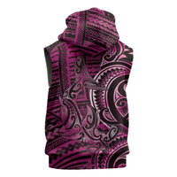 New Zealand Hammerhead Shark Sleeveless Zip Hoodie Maori Haehae Mangopare Pink LT14 - Polynesian Pride