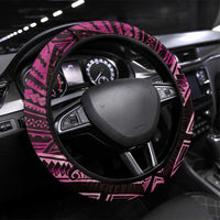 New Zealand Hammerhead Shark Steering Wheel Cover Maori Haehae Mangopare Pink LT14 Universal Fit Pink - Polynesian Pride