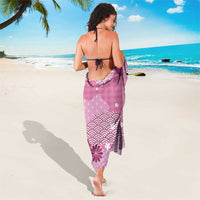 Pink Palaka Japanese Patterns Sarong Asanoha Seigaiha Sakura Motif - Polynesian Pride