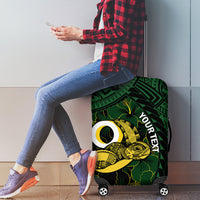 Personalised Solomon Islands Western Province Day Luggage Cover Sea Turtle Mix Polynesian Hibiscus Pattern LT14 - Polynesian Pride